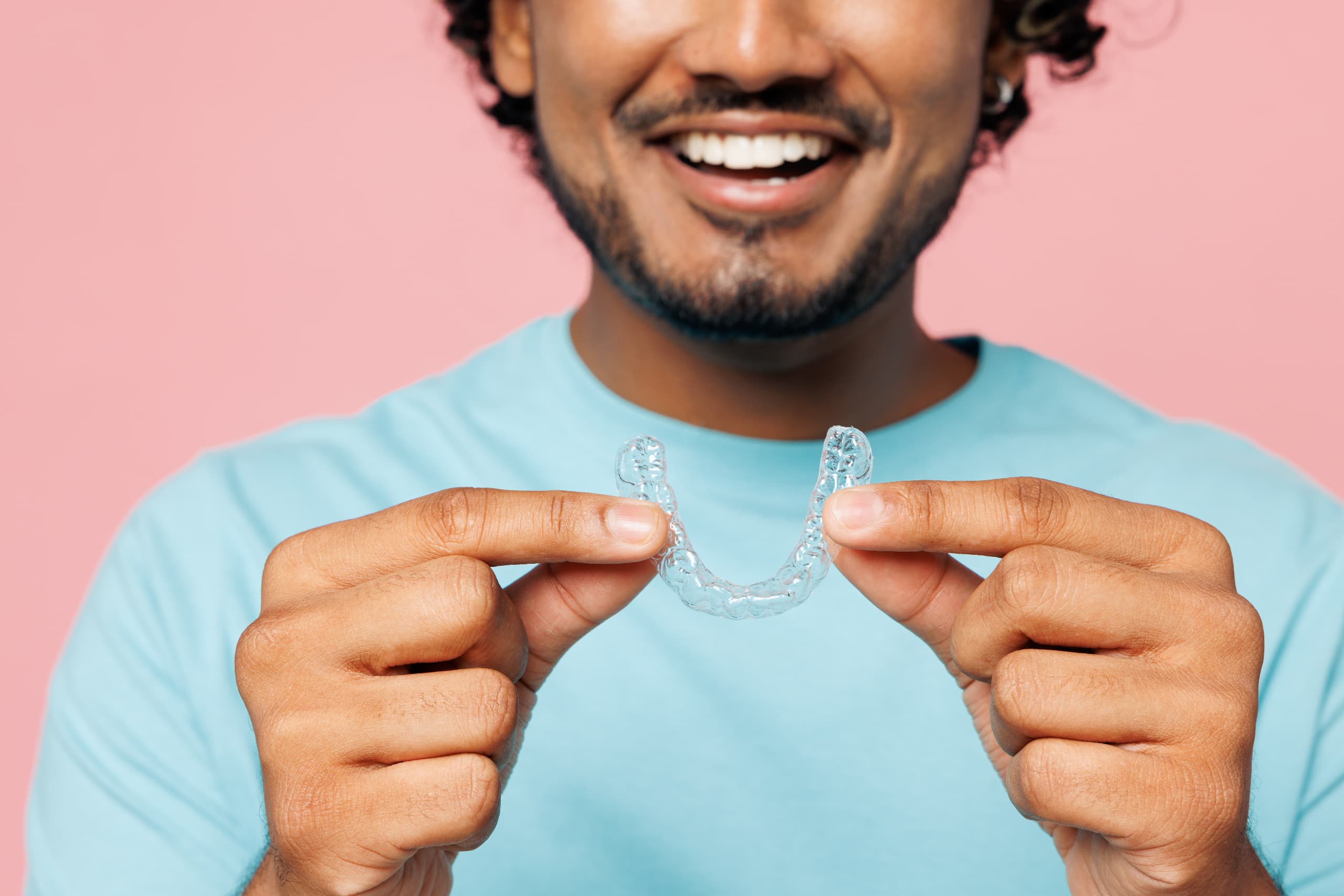 man with invisible braces