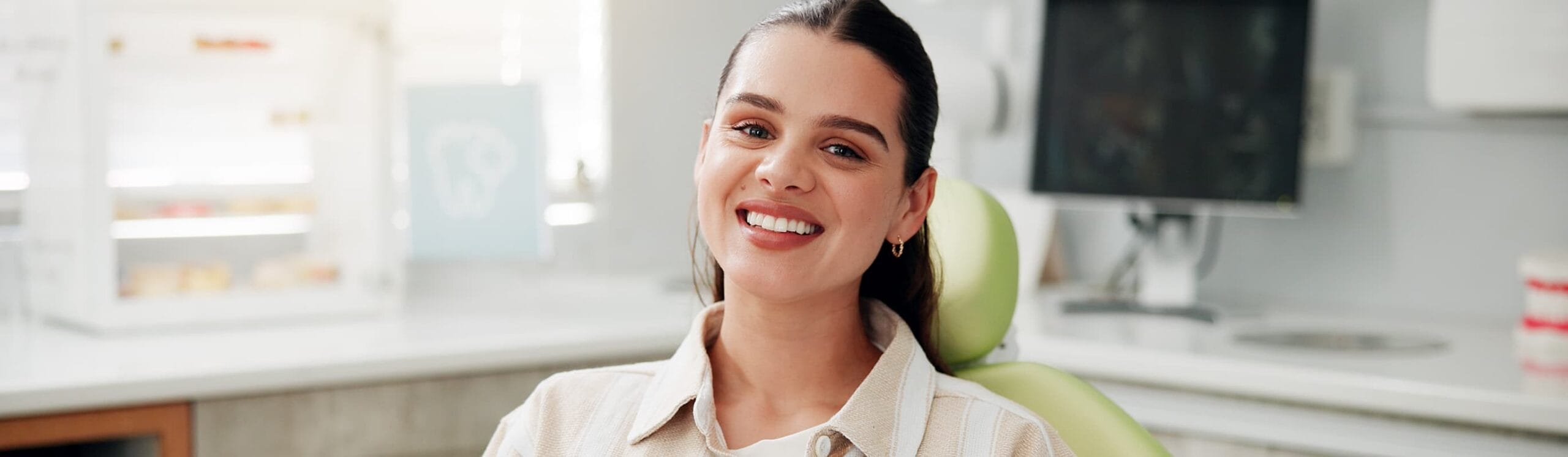 patient smiling in dental clinic